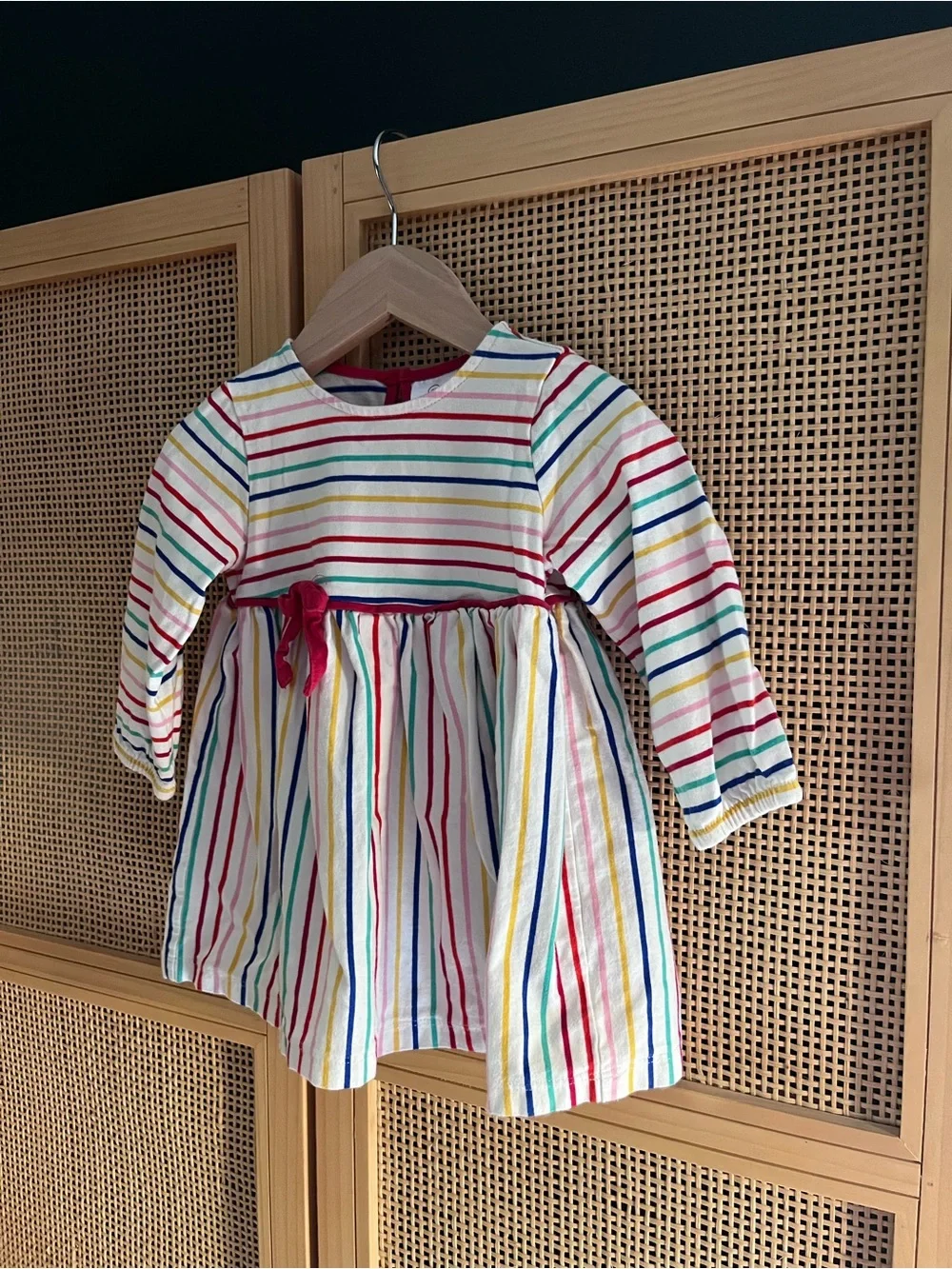 Hanna Andersson 12-18M Multicolor Stripe Long-Sleeve Dress Top